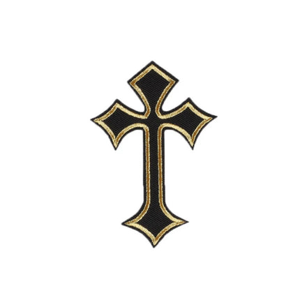 Wholesale Custom Multicolor Crosses Embroidered Garment Patches Iron Hot Melt Adhesive for Clothing Shoes Bags-Main Fabric