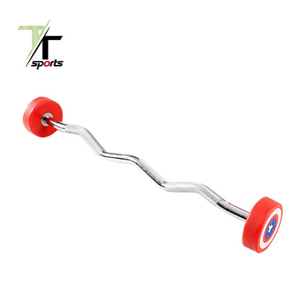 TT Sports Gym Weightlifting Spherical Round Steel Fixed Straight Barbell Curl Exercise Set 10kg 20kg
