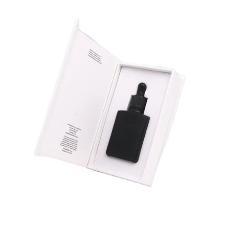 Hot 1oz 30ml Frosted Black square Glass Serum Dropper Bottles Gift Box Packaging 1oz Essential Oil Bead Oil Dropper Bottle