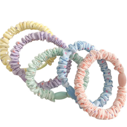 Wholesale Adjustable Kids Hair Accessories Printed Chiffon Fabric Scrunchies High Tenacity for Girls Ponytail Hair Ties
