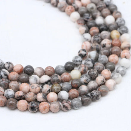 Wholesale Price Natural Gemstone Loose Bead Round Beads 8mm pink zebra Stone Bead for Jewelry Making