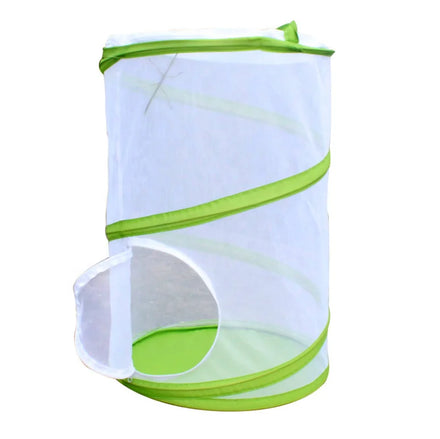 Outdoor Foldable Portable Butterfly Cage with Zipper Closure Net Pocket for Insect Observation & Breeding