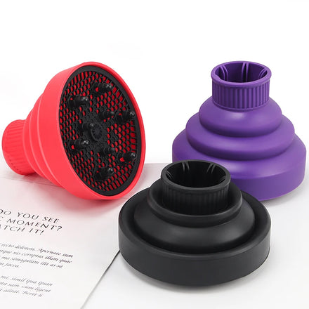 Wholesale Silicone Salon Hairdressing Collapsible Curly Hair Dryer Attachment Hood Diffuser Cape with Custom Colors
