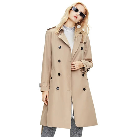 2022 High Quality Undefined Trench Coat Women Windproof Warm Causal Women's Long Trench Coats
