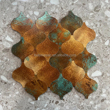 Modern Indoor Irregular Shape Mixed Color Glossy Finish Self Adhesive Aluminum Mosaic for Bathroom Ceiling Wall Tiles