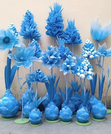 W-52 Factory Wholesale New Style Large Hyacinth Standing Paper Flowers Giant Artificial Flower for Christmas Easter Party