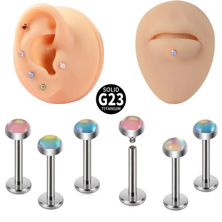 Gaby ASTM F136 Titanium Lip Gloss Ring Internal Thread Labret Ring Water Helix Piercing Lip Balm Ring Wholesale Piercing Jewelry