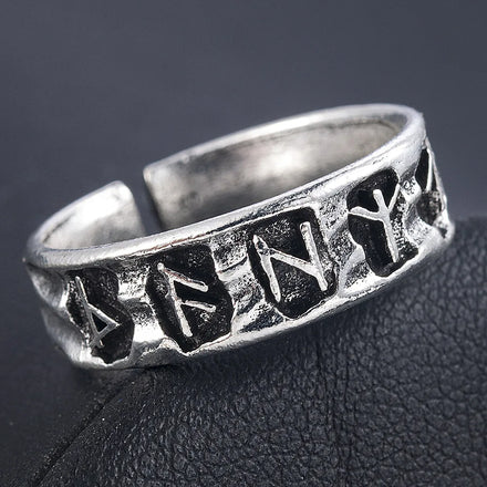 Men Viking Dragon Totem Symbol Ring Alloy Vintage Antique Silver Adjustable Open Band WZU005 Norse Myth Gift Wholesale Jewelry