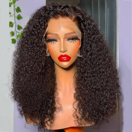 Afro Kinky Curly Wig Pre Plucked 13x4 13X6 Transparent HD Lace Front Wigs Curly Human Hair Wigs for Black Women