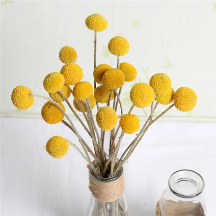 Ychon 2024 New Arrival Yellow Artificial Billy Ball Dried Flowers 50cm Fashionable Home Wedding Fall Autumn Decorations
