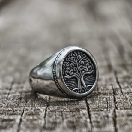 Viking Tree of Life Ring RI08 Yggdrasil Nordic Symbol Ring Antique Silver Jewelry Accessory Amulet Ring for Men Women Gift