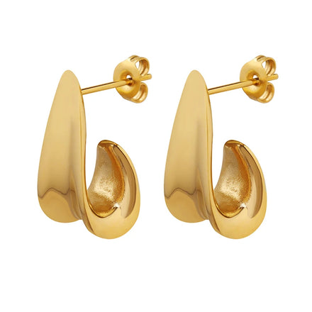 Hot Selling Creative Jewelry Earrings Stainless Steel Letter Shape Non Fading Earrings