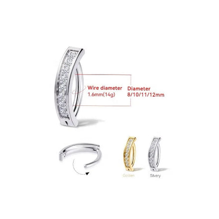 G23 Titanium Reverse Zircon Belly Button Rings Fashionable Click Navel Jewelry Children Wedding Engagement Party Gift Orthodox