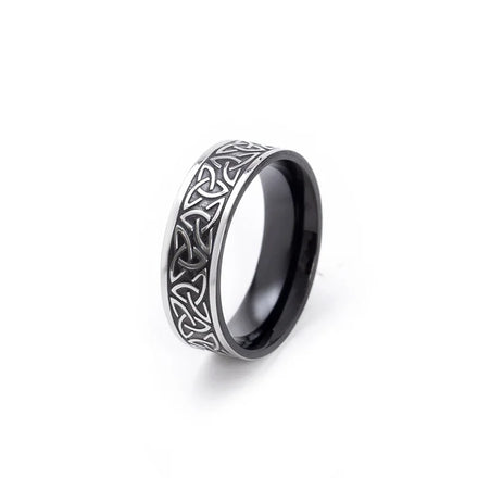Mens Vikinga Ring RI10 Vintage Nordic Runes Band 316L Stainless Steel Norse Mythology Ring for Men Women Viking Jewelry