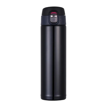 Portable Thermos Mug Solid Color Stainless Steel Bounce Cup Fashion Business Office Straight Thermos