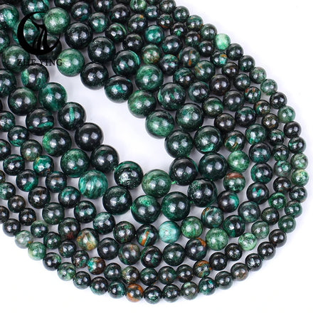 Zhe Ying 6/8/10mm Emerald Beads Natural Stone Round Emerald Gemstones Beads Bracelet Zambia Natural Emerald Beads