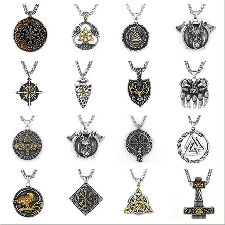 Viking Decoracion Odin Hammer Pendant PE0102 Viking Thoras Hammer Stainless Steel Necklace Norse Viking Jewelry