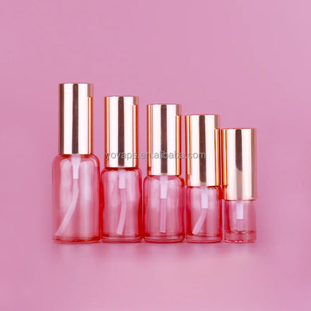 Premium Dispensing Body Oil Perfume 5ml 10ml 15ml 30ml 50ml 100ml 1 oz Rose Gold Sprayer Pump Fine Mist Spray Glass pink Bottle