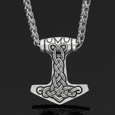 Norse Viking Thor's Hammer Pendant Necklace PD09 Stainless Steel Mjolnir Amulet Jewelry Vintage Odin Chain for Men Boys Gifts