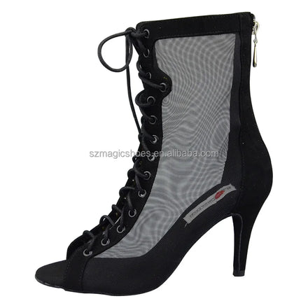 Wedopus Dance Heels Boots Dancing Shoes Black Soft Sole