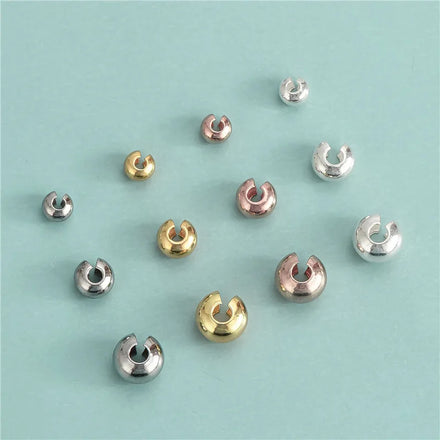 Wholesale 925 Sterling Silver Crescent Moon Clasp Spacer Beads 3mm 4mm 5mm Opening Spacer Beads for Jewelry Making