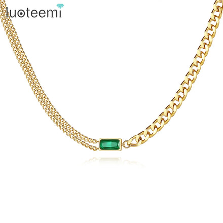 SP-LAM Gold Plated Stainless Steel Cuban Chain Designer Choker Woman Link Chocker Jewelry Necklace
