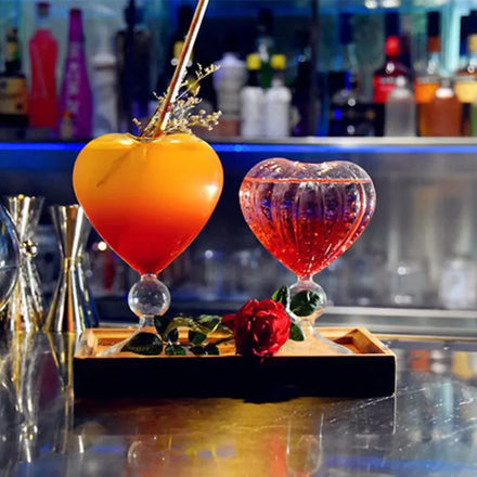 2024 Best Selling Wholesale Creative Novel New Modern Style Glass Unique Heart Shape Drink Juice Cocktail Beer Glasses