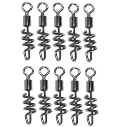 Fishing Swivel With Screwed Snap Swirl Clip Corkscrew Link Quick Change