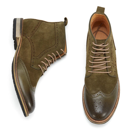 Classic Suede Leather Ankle Boots for Men Genuine Leather Durable EVA Insole Casual Style Lace-Up for Business Party Winter