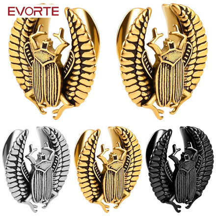 Evorte 10PCS Scarab Saddle Ear Gauges Plugs Stretched Lobe Expander Ear Tunnels Gauge Stainless Steel Children's Wedding Body