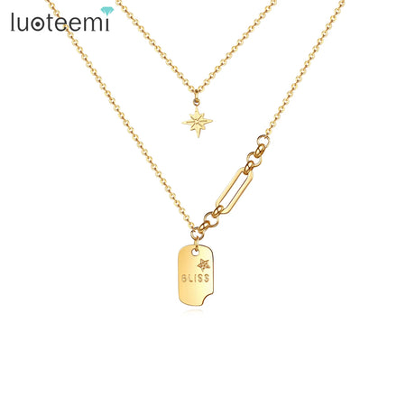 SP-LAM Stainless Steel Layered Designer Chain Link Girl Jewelry Trendy 2021 Woman Elegant Dainty Necklace