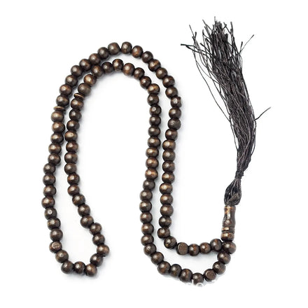 Zooying Muslim Islamic Tasbih Cook 33 Muslim Held Prayer Bead 99 Pcs Wooden Prayer Beads Tassel Rosary Necklace