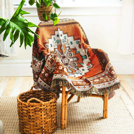 Ins New Design Custom Polyester Cotton Woven Blanket Jacquard Tapestry Picnic Blanket