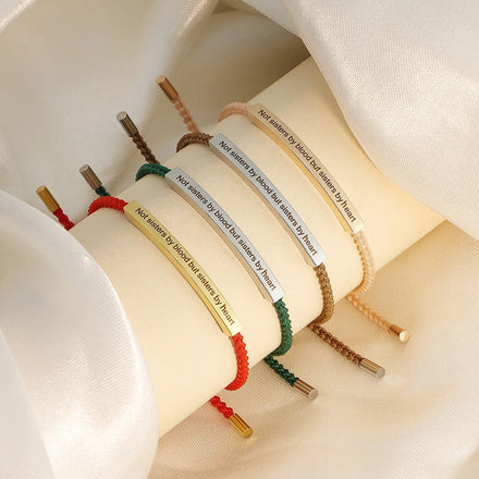 Letter 'Not Sisters Blood Sisters Heart' Personalized Gold Plated Stainless Steel Chain Link Friendship Bracelet Casual/Sporty