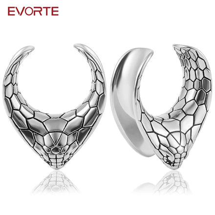 Evorte 10PC Children's Flower Pattern Saddle Ear Plugs Tunnels Stainless Steel Earrings Gauges Expander Body Piercing Wedding