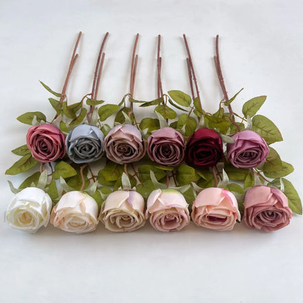 M845 New Design Roll up Rose Artificial Silk Rose Flowers for Wedding Decoration Artificial Flowers