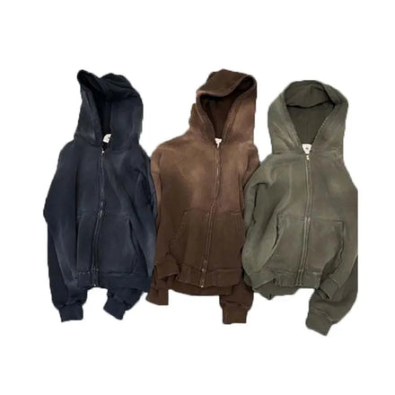Custom Logo Oversize Men's Zipper Hoodie Private Label Street Wear 100% Cotton Fleece Pullover Autumn Plaid Pattern