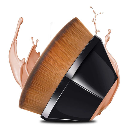 Customized Logo Private Label Soft Synthetic Hair Makeup Powder Brush NO.55 Magic Makeup Flat Foundation Brush Case for Face