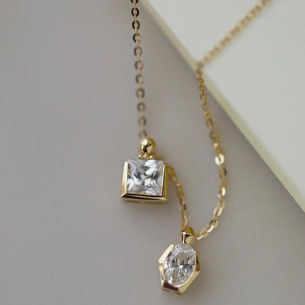 Creative Designer Pure 925 Sterling Silver Clavicle Chain Zircon Perfume Bottle Shaped Pendant Necklace for Women Jewelry