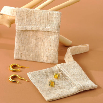 Custom logo Linen Cotton Natural Packaging Gift Small Jewelry Dust Bag Eco Friendly Linen Custom Jewelry Pouch