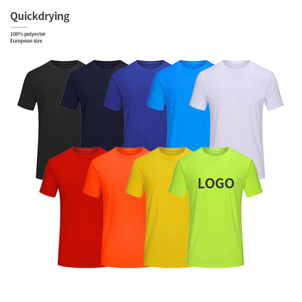 Quick Dry Plain Tshirts Printing Custom logo 100% Polyester Fiber European Size t Shirt for Men