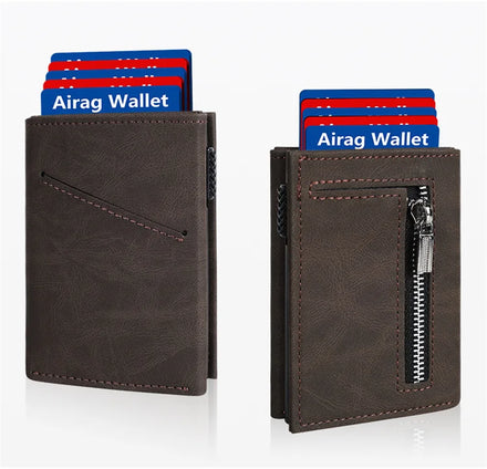 Custom Logo Minimalist Slim Vintage PU Leather Smart Wallet Rfid Blocker Credit Card Holder