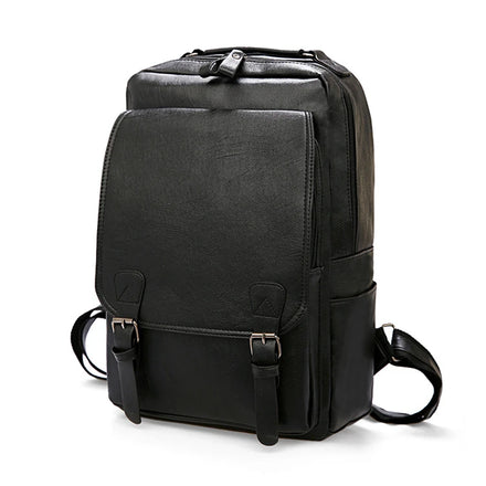 Oem Retro Plain Multifunction Smell Proof Fashion Black Small Boys Backpack Pu Leather