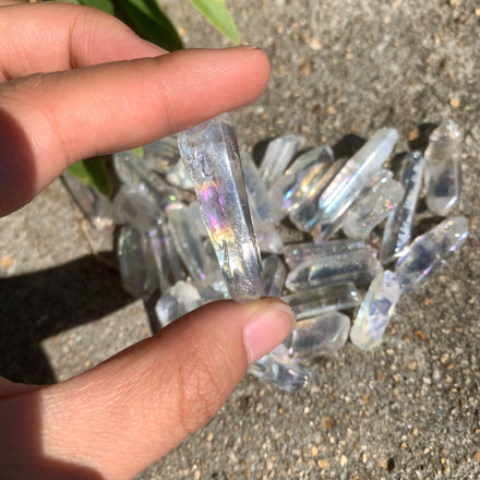 200G Angel Aura Electroplated Crystal clear Quartz Aura Points Crystal Craft for Wholesale