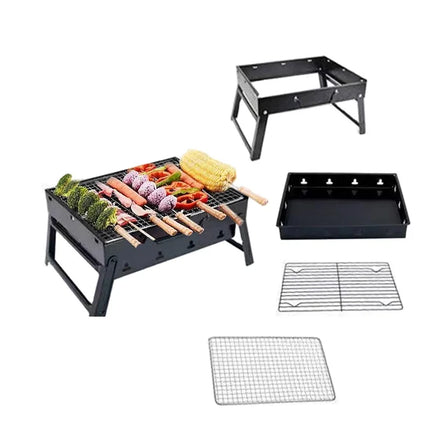 Korean Outdoor Smokeless Barbecue Grills Table Basket Portable Charcoal Folding Camping BBQ Grills