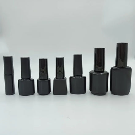 5ml 8ml 15ml Black PE Plastic Round Flat Bottle Sun Proof Glue Bottle for Nail Polish Oil for Cosmetic Use