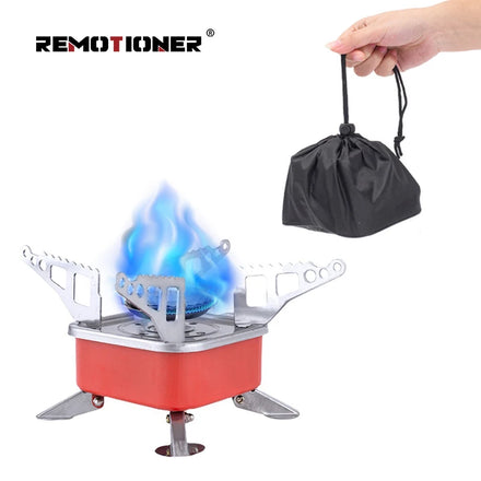 Outdoor Hiking Mini Square Stove Portable Folding Windproof Camping Gas Stove