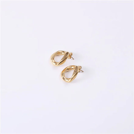 Simple Geometric Twisted Stud Earring Stainless Steel Jewelry Wholesale Tarnish Free Gold Jewelry Drop Shipping Jewelry