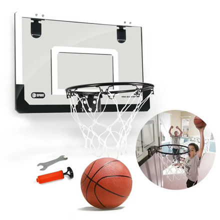 Indoor Mini Basketball Hoop Set for Kids with Electronic Score Record and Sounds Wall-mounted Over the Door with Ball