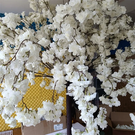 Factory Price Q-1239 OEM Size Large Artificial White Cherry Blossom Tree for Wedding Home Decoration